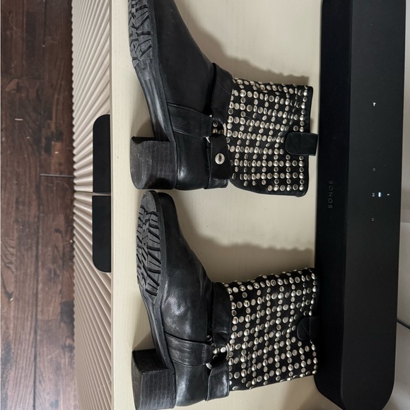 Stuart Weitzmann studded biker boots - Picture 5 of 9